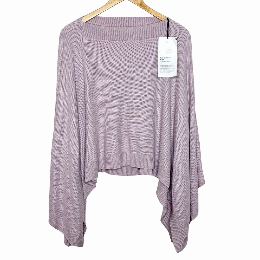 Lululemon Forward Flow Cape Mauve Womens OS Poncho Viscose Silk Knit Layering